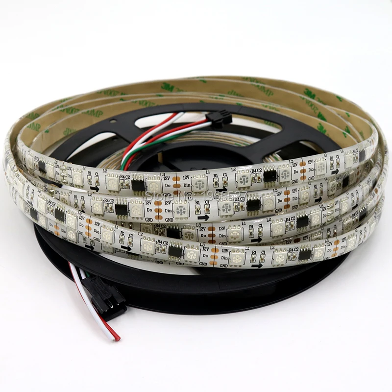 12 в 60 светодисветодиодный s/m WS2811 RGB Светодиодная лента Pixel Light TV 5050 SMD 20 пикс./м с шт.