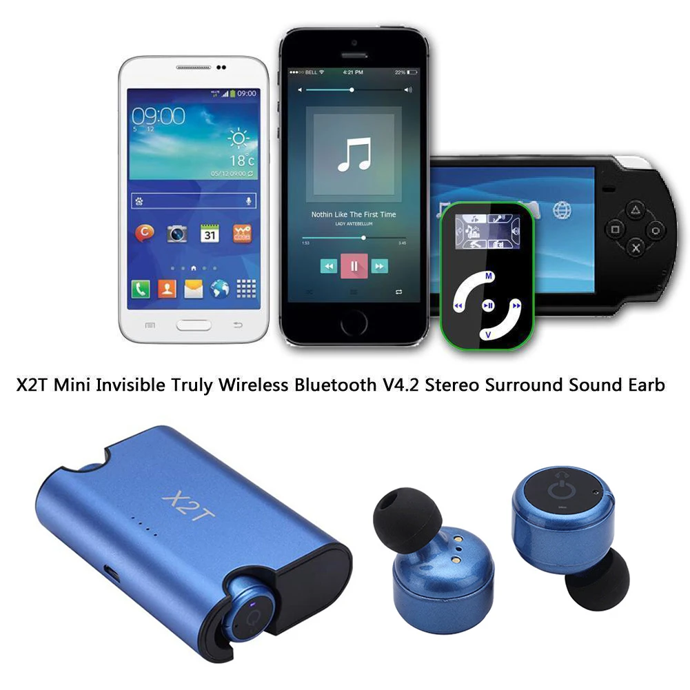 X2T новые настоящие беспроводные наушники Близнецы Bluetooth гарнитура стерео с 1500 мАч