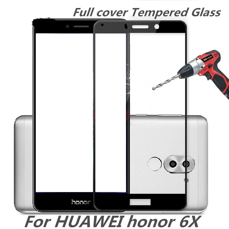 Полное покрытие из закаленного стекла для huawei Honor 6x6 X Honor6x экран защитный смартфон