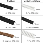 Резиновый ремень полиуретан со стальным сердечником Gt2, 1 метр, Ремень ГРМ GT2 шириной 6 мм10 мм для 3D-принтера