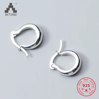 factory price 100 925 sterling silver fashion minimalism round earring fine jewelry for female