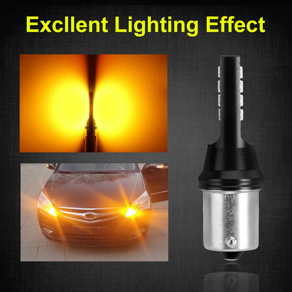 12V LED Lights Signal Lamp 3030 DRL Turn 12SMD Yellow Auto 2pcs Car Reverse Bulbs | Автомобили и мотоциклы