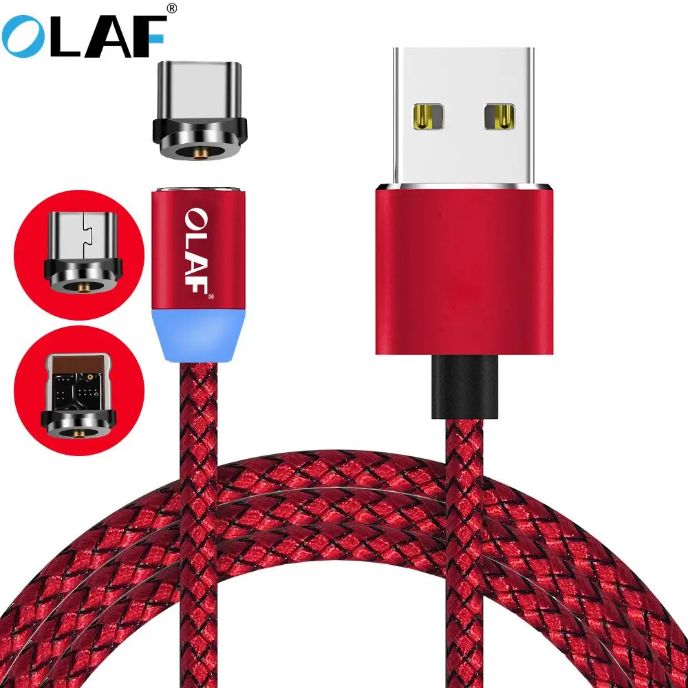 OLAF светодиодный магнитный USB кабель для iPhone Xs Max 8 7 6 & Type C и Micro Samsung Xiaomi Huawei C|Кабели