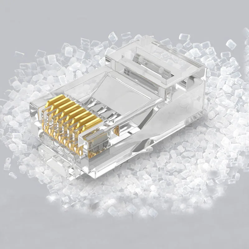 500 шт./лот Позолоченные RJ45 чистая сетевых кабелей модульный разъем Cat5 CAT5e |