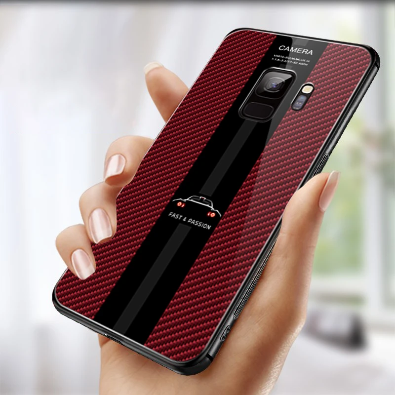 Glass phone case for samsung s10 on galaxy s10e lite s9 s8 a6 2018 plus note 9 S j4 j6 copue note9 bumper |