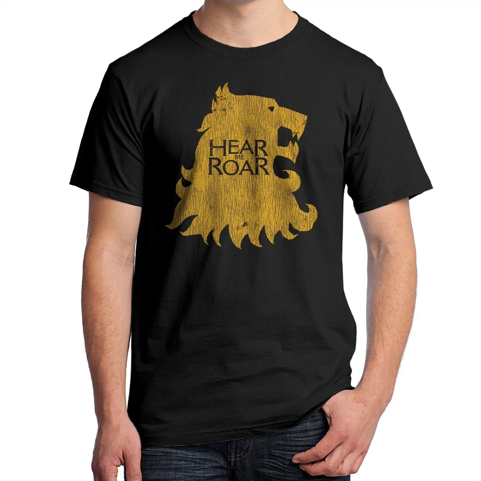 Футболка Игра престолов Дом Ланнистеров Hear me Roar Distressed 3214 | Мужская одежда