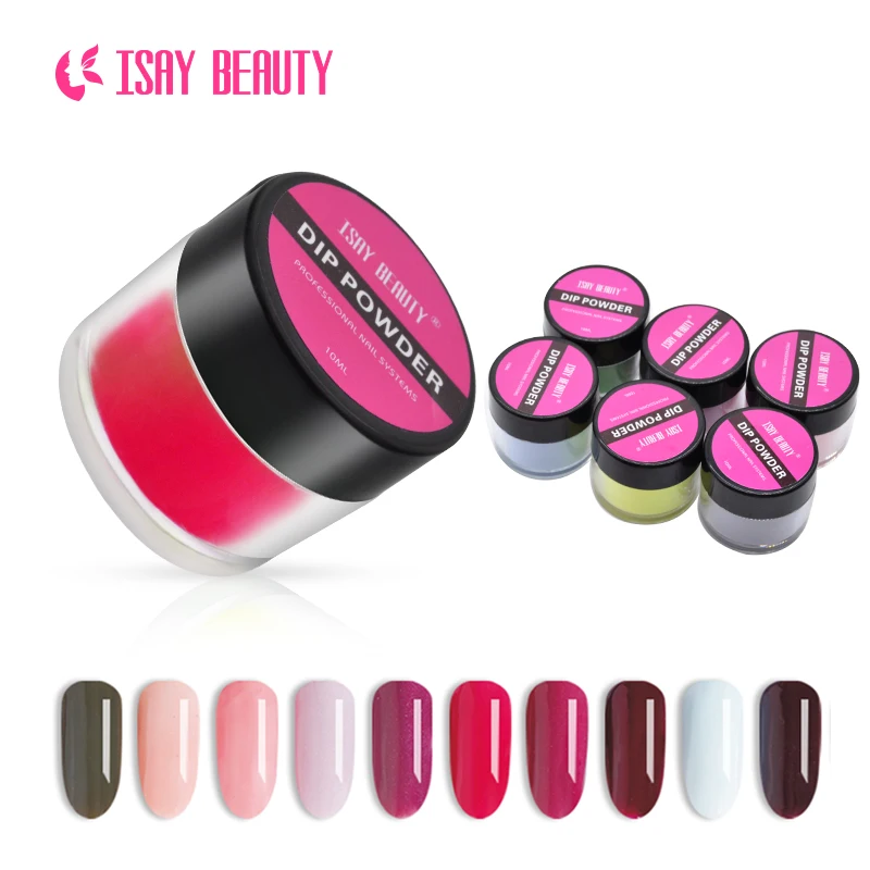 ISAYBEAUTY акриловый порошок погружения ногтей 10 г голографическая пудра пыли легкое снятие Глиттер для