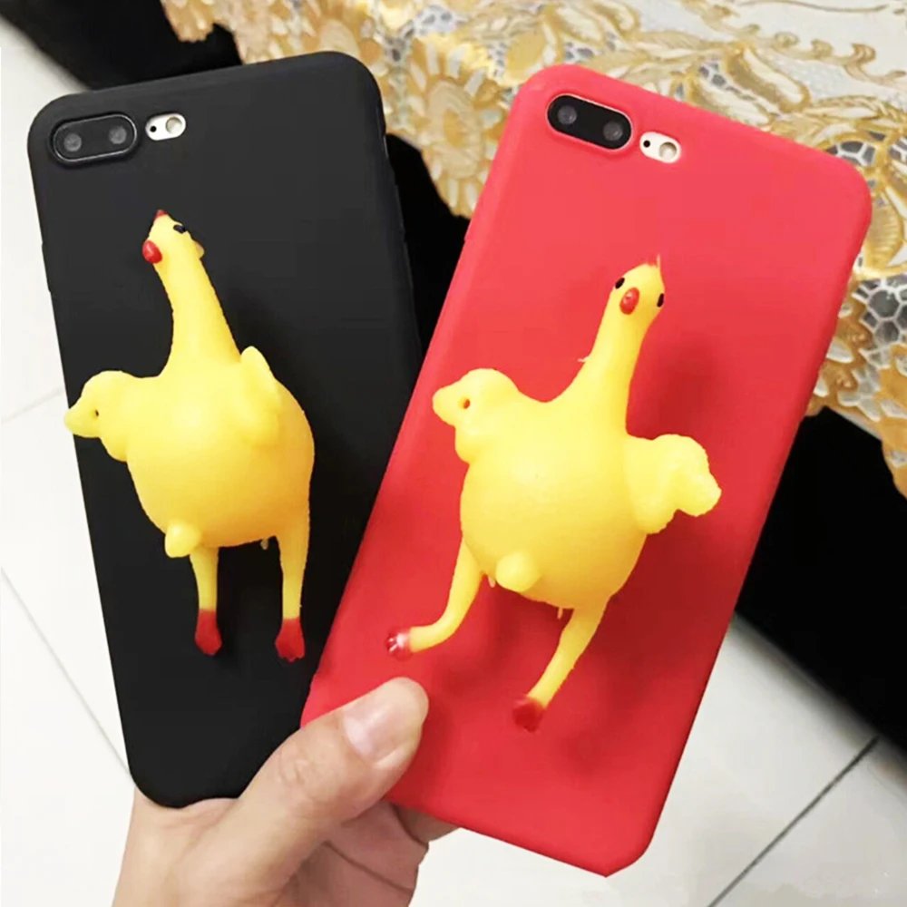 3D антистресс милый чехол Tiktok курица лежа яйцо Телефон для iPhone X XS 6 7 8 Plus снятие