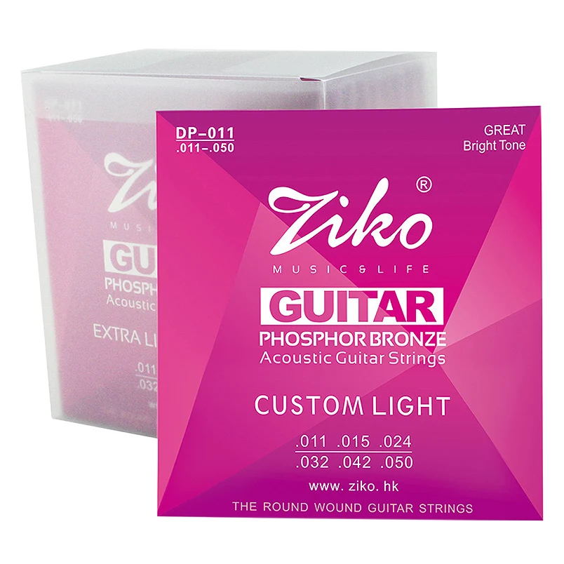 Набор струн для акустической гитары HOT Ziko Dp Series 1 6 шестигранный сердечник из
