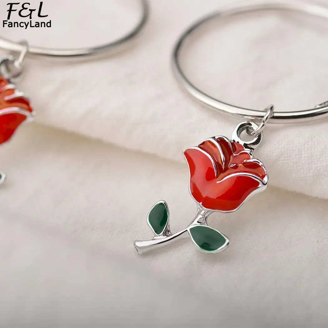 Gold Casual Earrings Women Snap Drop Shape Flowers Pierced Dangle Fashion Silver Flower | Украшения и аксессуары