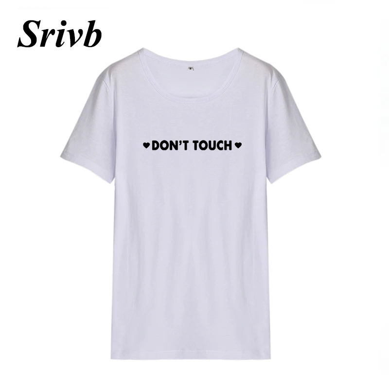 Женская футболка Srivb Don't Touch хлопковая в стиле панк рок с круглым вырезом лето