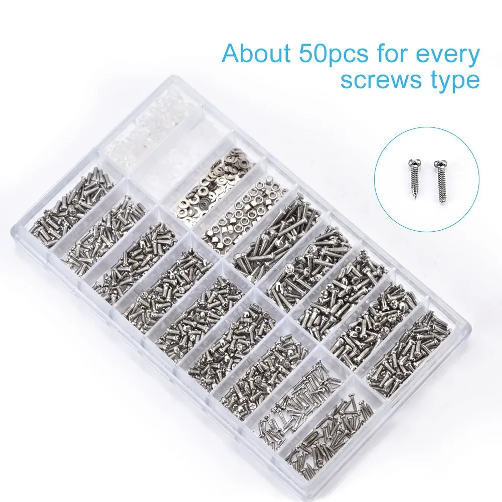 Фото CNIM Hot 1000Pcs Eyeglasses Watch Repair Screw Stainless Steel Replacement Kit Set Tiny Screws Nut Assortment Tool Обустройство CNIM Hot 1000Pcs Eyeglasses Watch Repair Screw Stainless Steel Replacement Kit Set Tiny Screws Nut Assortment Tool Обустройство