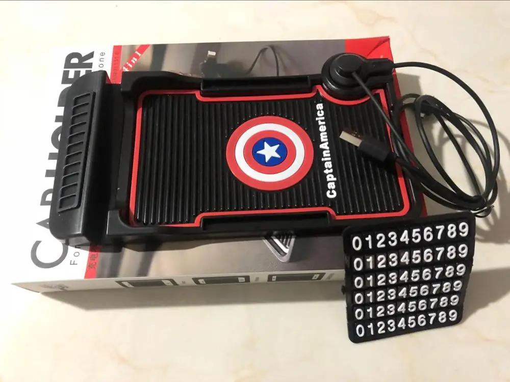 Автомобильный нескользящий коврик с usb-зарядкой силиконовый Противоскользящий