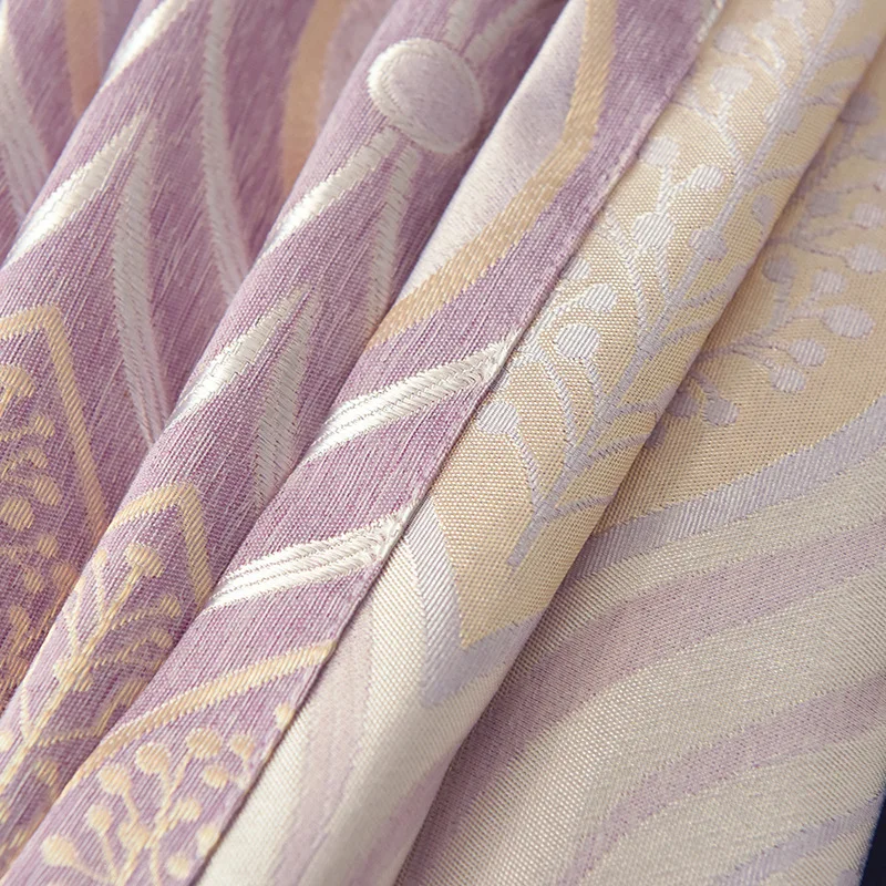 

Popangel New Thermal Insulated European Style Purple Blackout Living Room Window Curtain Eco-friendly Luxury Office Curtains