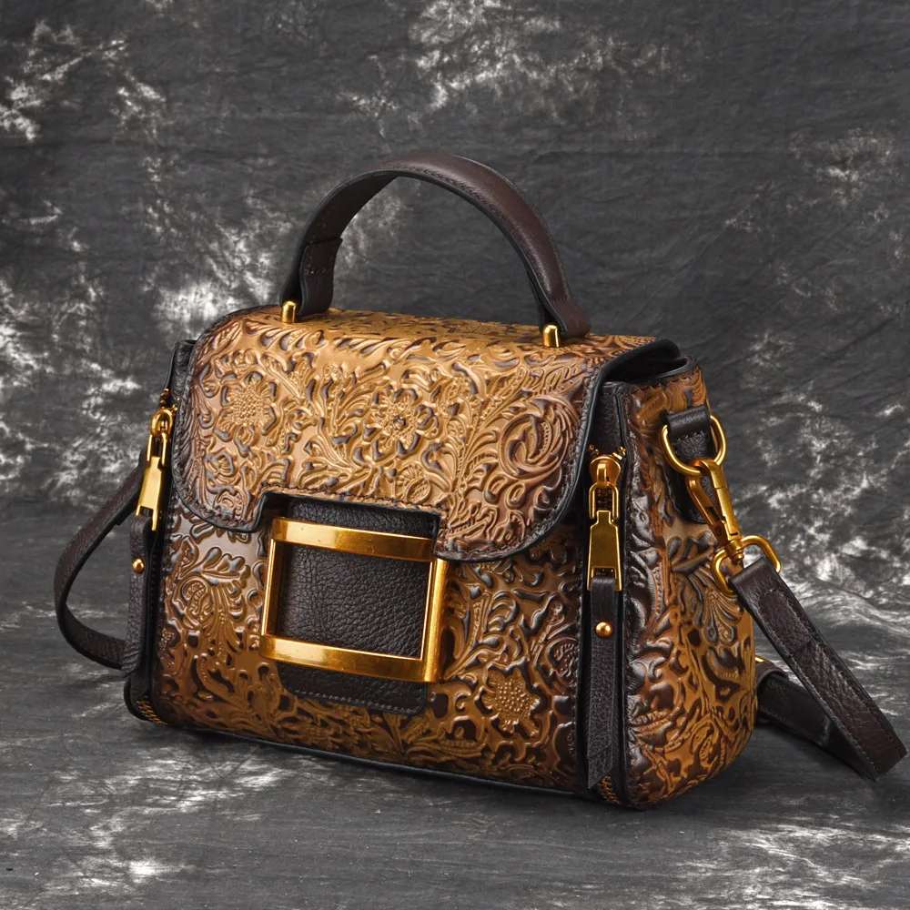 Сумка тоут из натуральной кожи высокого качества Повседневная сумка с тиснением