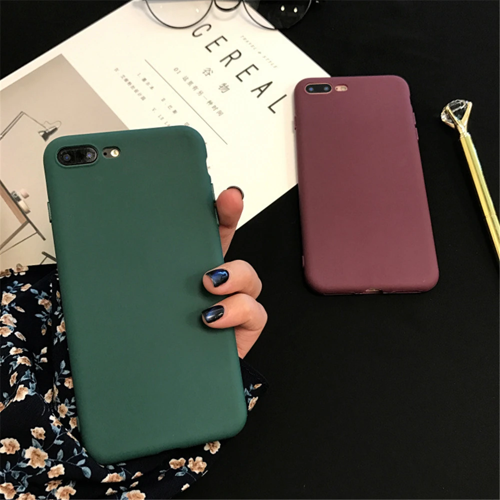 

Silicon Phone Cases For IPhone 6 6s 7 8 Plus Case Matte Candy Soft Phone Bag For IPhone 5 5s SE X XR XS MAX Case XS Back Cover