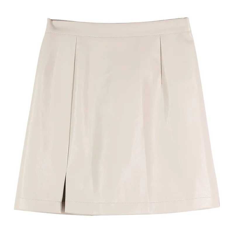

La MaxZa 2018 New Style Autumn Winter Fashion Pure Color High Waist PU Leather Skirt Female A-Line Skirt Women's Clothes 7731
