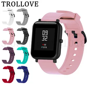 Спортивный мягкий силиконовый ремешок для Xiaomi Huami Amazfit Bip BIT PACE Lite, 20 мм, Молодежные Смарт-часы, сменные Смарт-часы