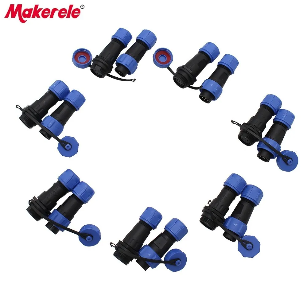 

IP68 SD/SP13 Aviation Waterproof Connectors Male And Female 13MM Butt Connector 2/3/4/5/6/7/9 Pin Aeronautical Plug And Socket