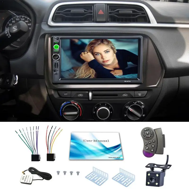DC12V Full HD 1080P 7-inch 2DIN QUAD-core Android 7.1 Car Multimedia Player GPS Navigator Steering Wheel Control FM/AM/RDS Radio |