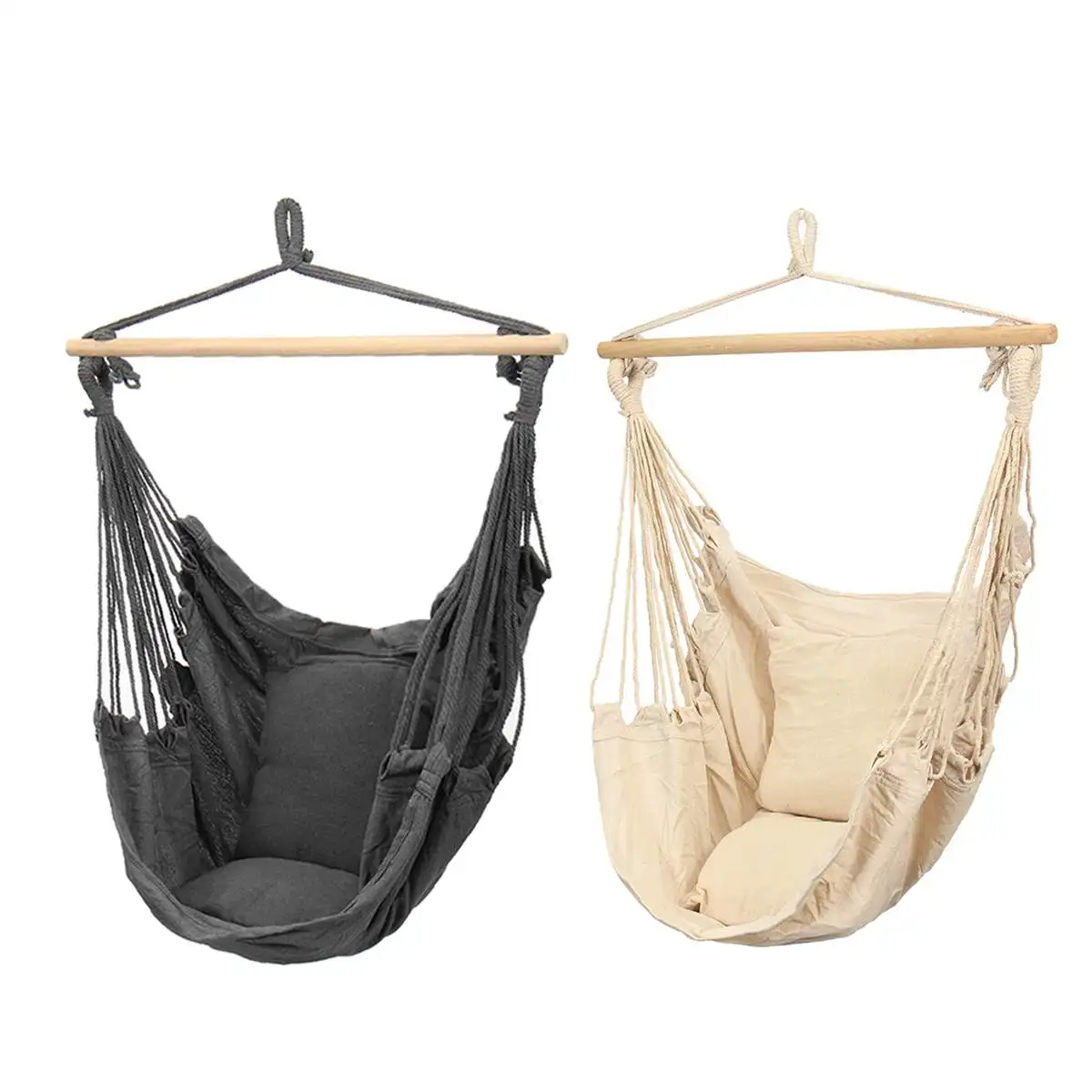 

130x100CM Hanging Hammock Chair Swinging Garden Outdoor Soft Cushions Seat 220KG Dormitory Bedroom Hanging Chair