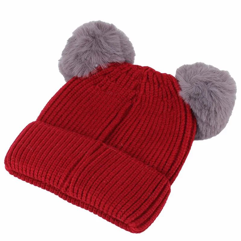 Beanies Baby Hat Pom Winter Children Knitted Cute Cap For Girls Boys Casual Solid Color | Детская одежда и обувь