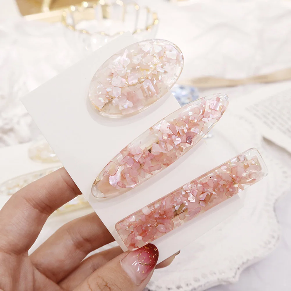 

1PC 2019 Korea Pink Shell Hairpins Vintage Geometric Oval Hair Clips Hair Accessories for Women Japan Chic Hairgrip Barrettes