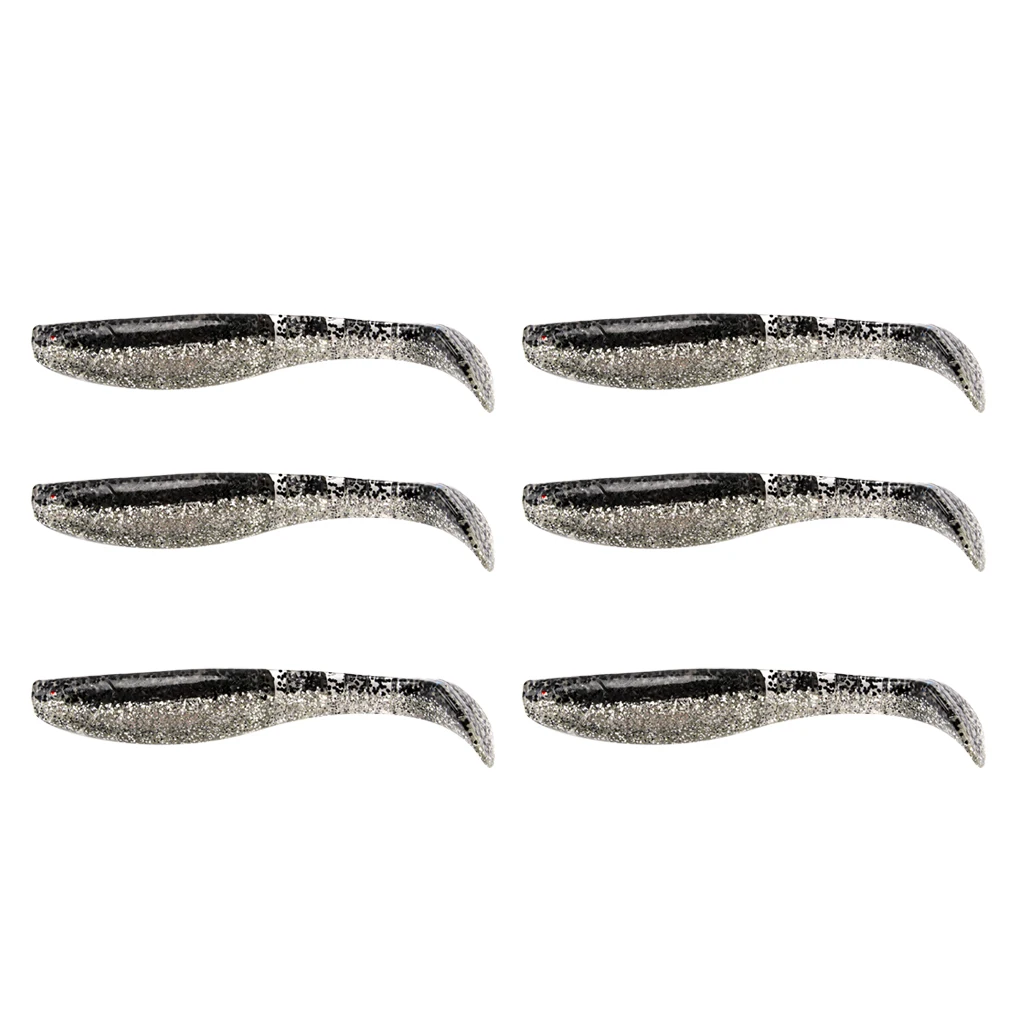 6 шт. Swimbaits Minnow/Shad Paddle Tail Worms мягкие рыболовные приманки для соленой воды и