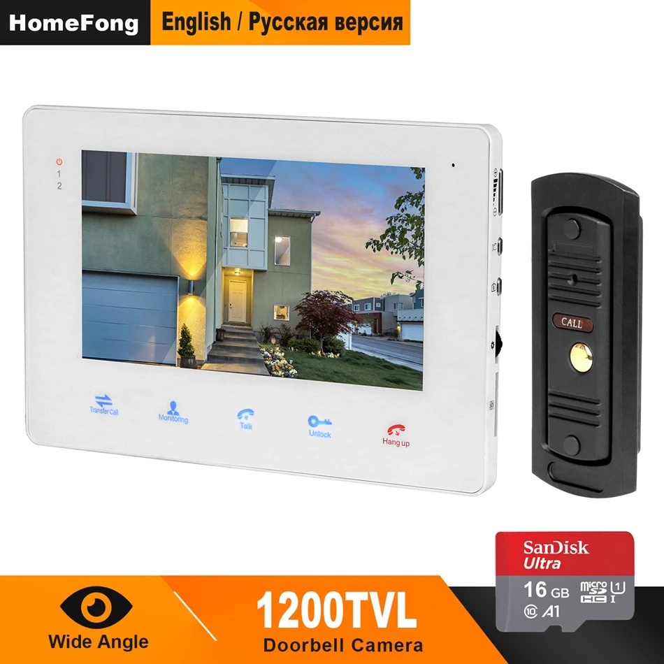 HomeFong домофон системы дверной звонок Камера Проводной видео телефон двери 7