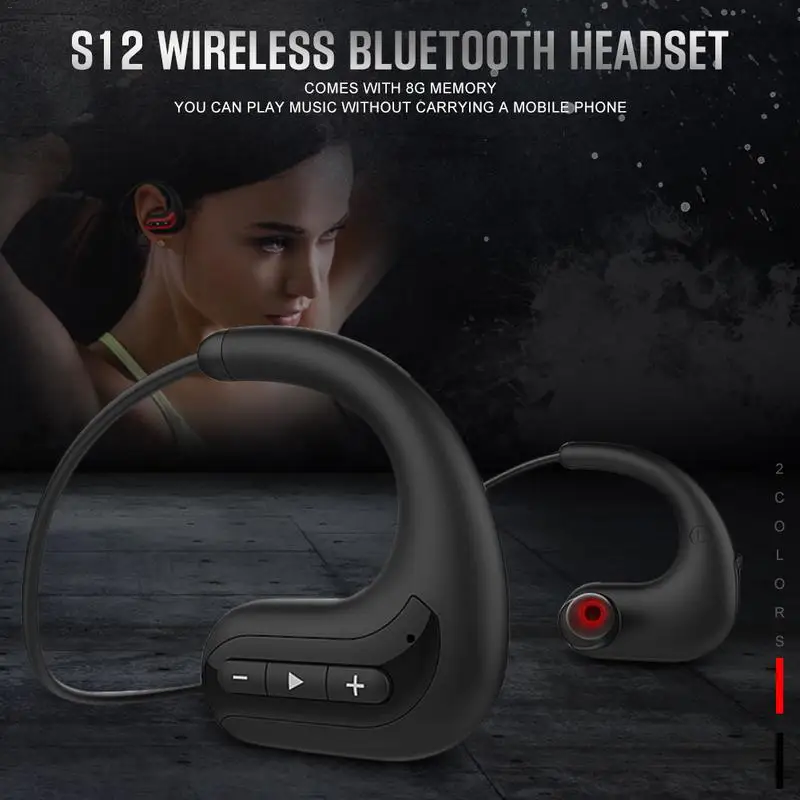 S12 беспроводная стерео гарнитура с Bluetooth 8G памяти водонепроницаемые спортивные