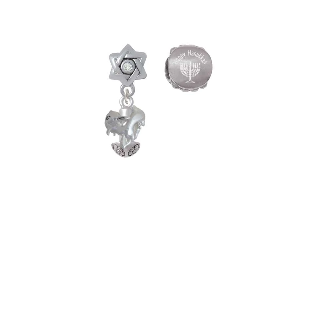 Silvertone дельфины Spinner Happy hanukkah Шарм бусины (набор из 2)| |