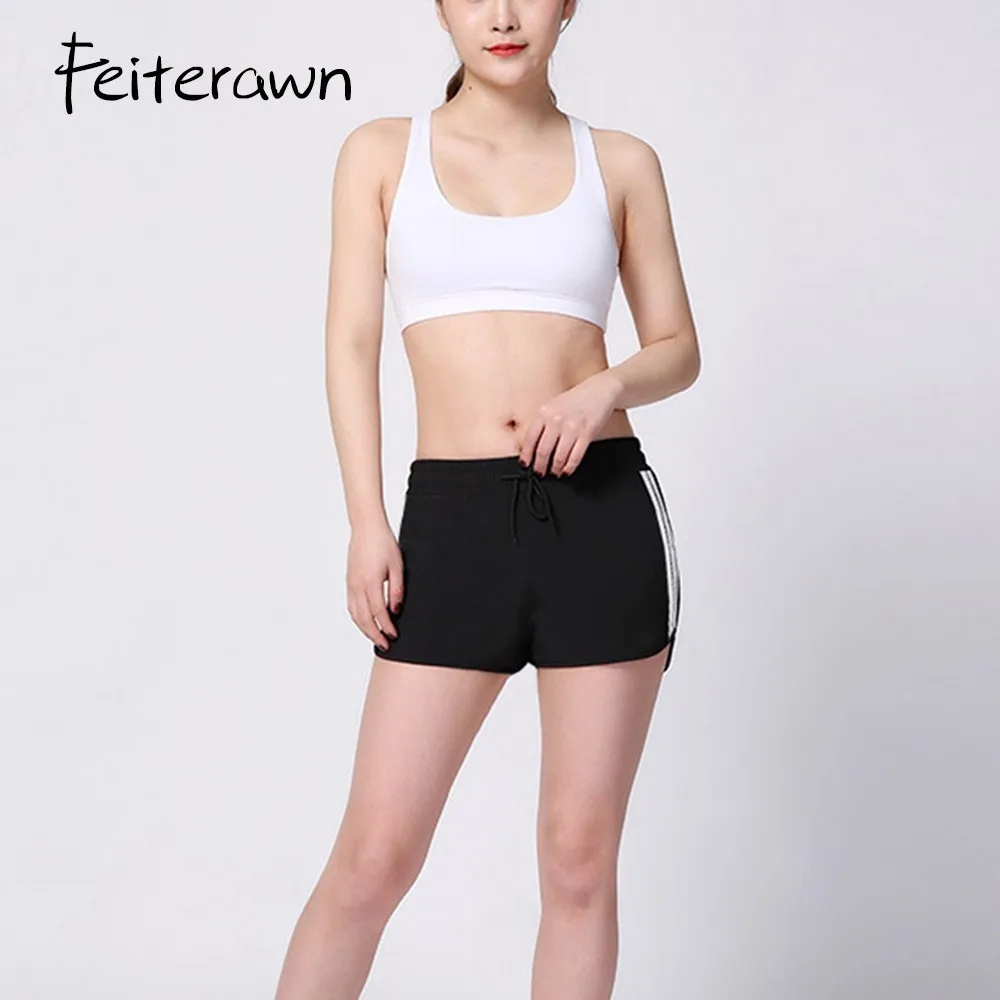 Полосы Йога шорты Депортиво Mujer Pantalon Corto Deporte Бег Велоспорт спортивные для йоги