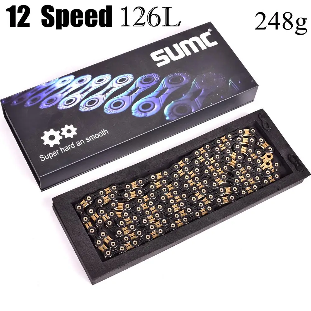248g SUMC SX12SL велосипедная цепь 126L 12 для скоростного велосипеда с MissingLink