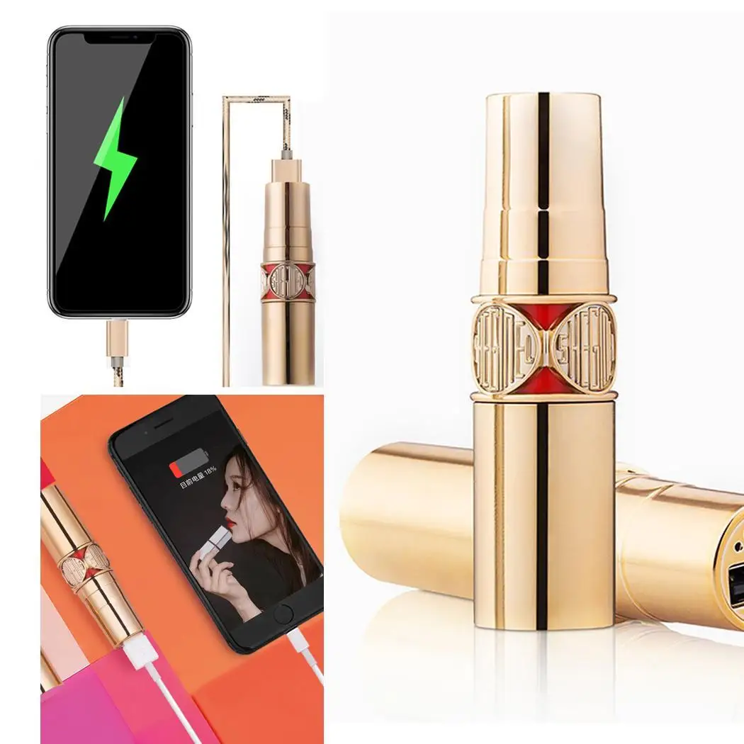 Мини Портативный 3000 мА/ч мобильных телефонов планшетов губная помада смартфонов