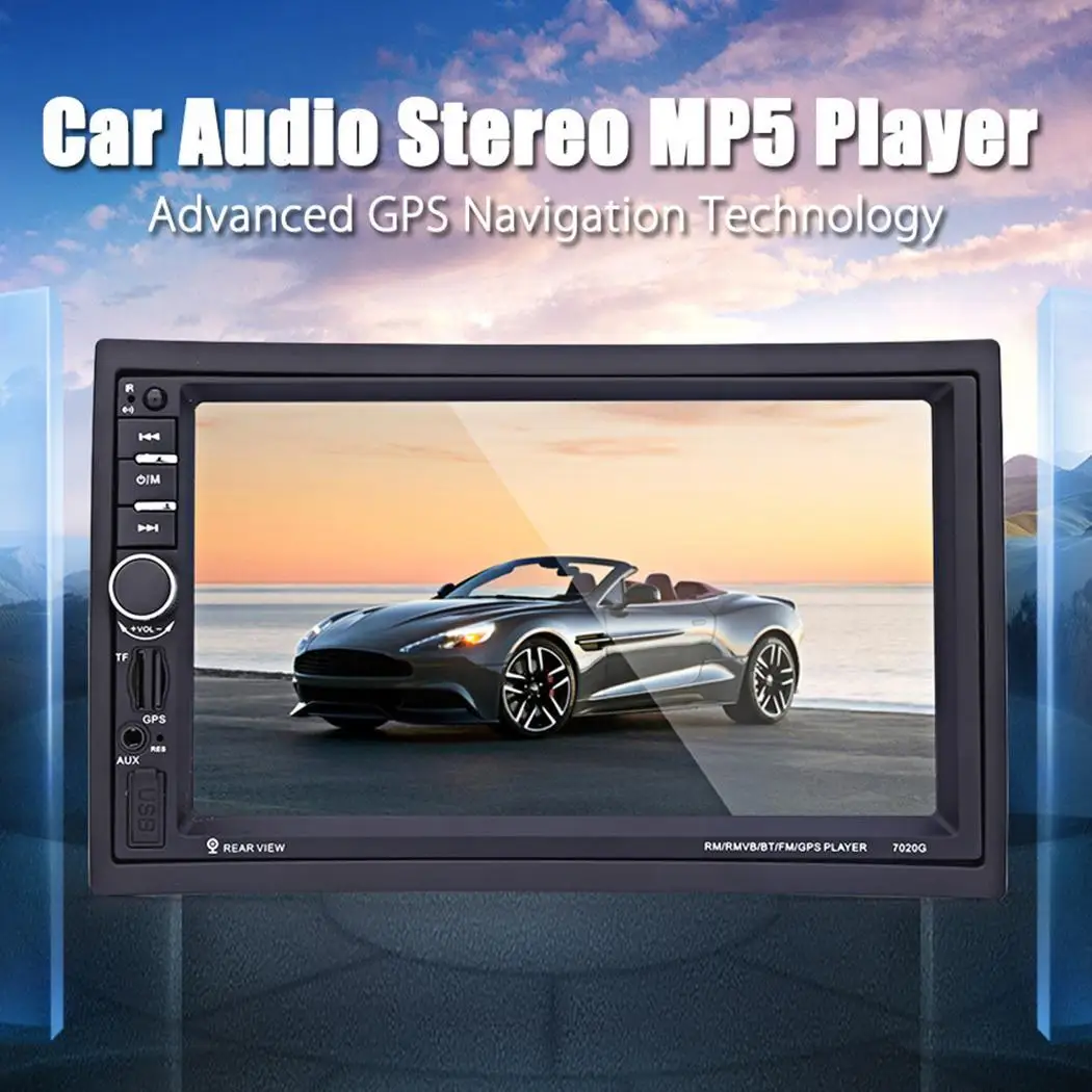 7 дюймов 2 Din автомагнитолы gps Авто Стерео MP5 плеер Сенсорный экран TF USB FM Bluetooth