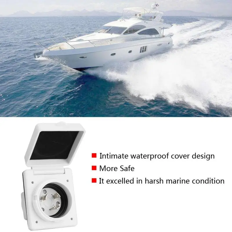 125V 30A RV Морской шнур питания твист Электрический замок Белый вход с