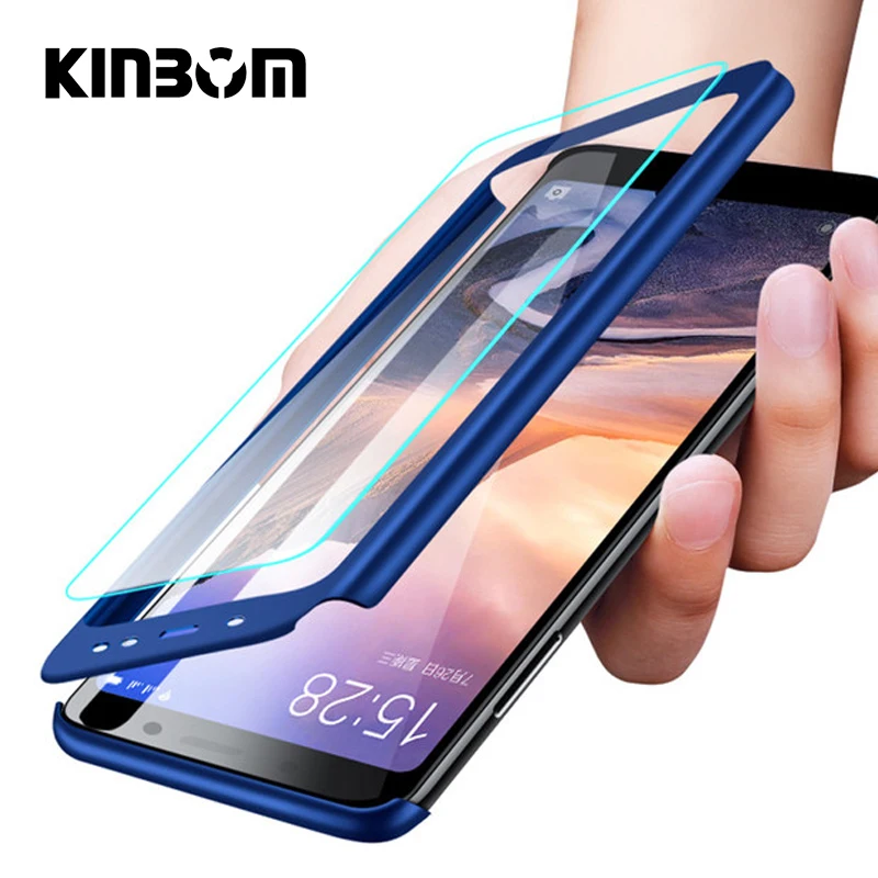 KINBOM For Xiaomi 9 8 SE Lite 6 6X 360 Full Cover Phone Case Ultra Thin Protective Cases 5 5X 5Splus Max With Glass |