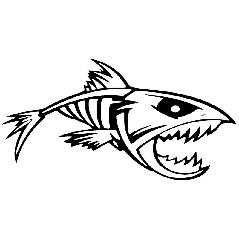 

Cartoon Fish Bones Thorn Car Stickers Decals Motorcycle Accessories