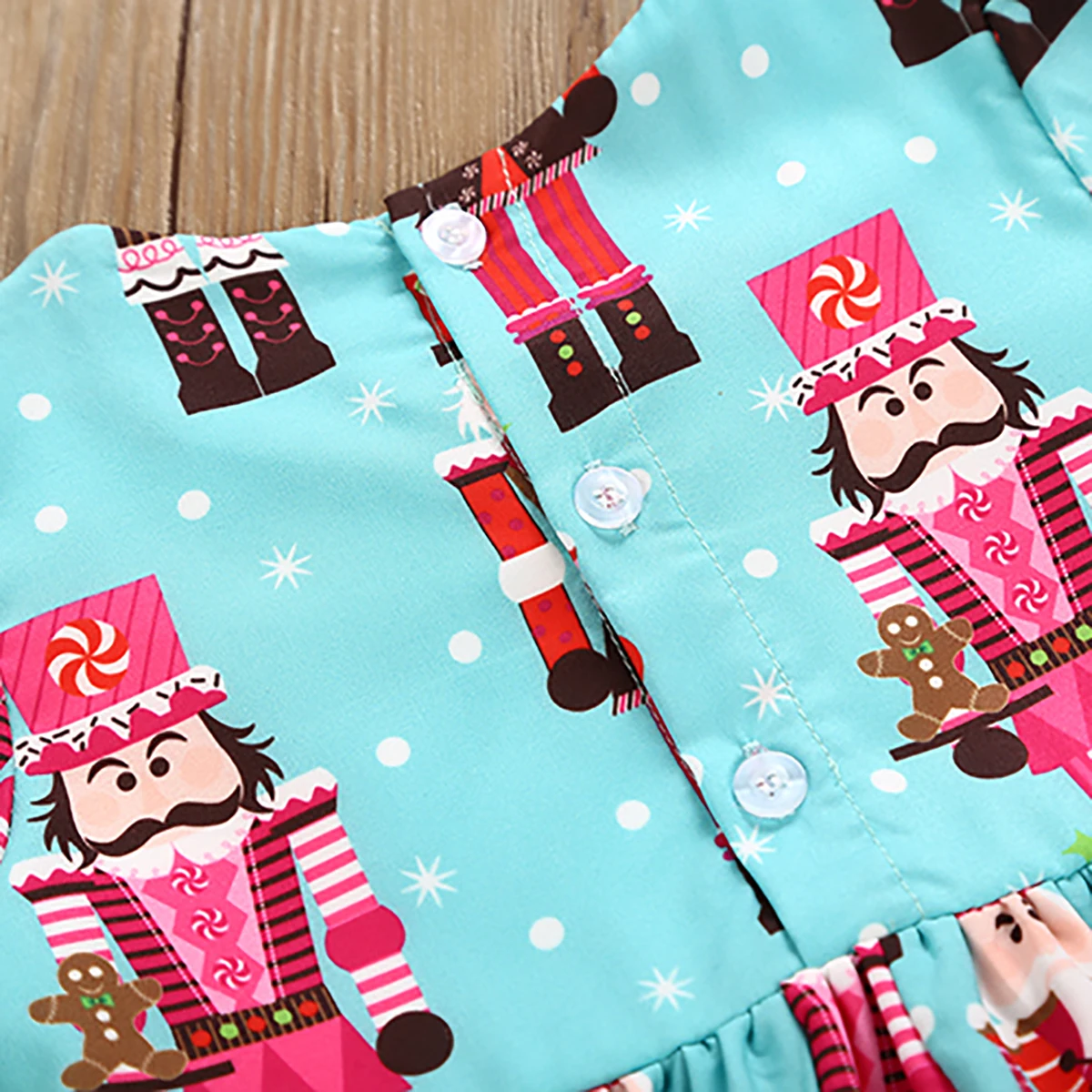 2018 Xmas Cute Sweet Toddler Kids Baby Girls Party Dress Cartoon Print Long Sleeve Peter Pan Collar Knee-Length A-Line | Детская одежда