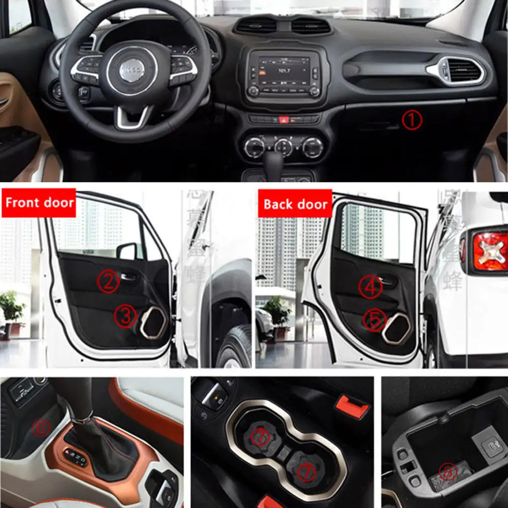 16 шт. напольный коврик дверные коврики резиновый протектор для Jeep Renegade 2016 2017 Авто