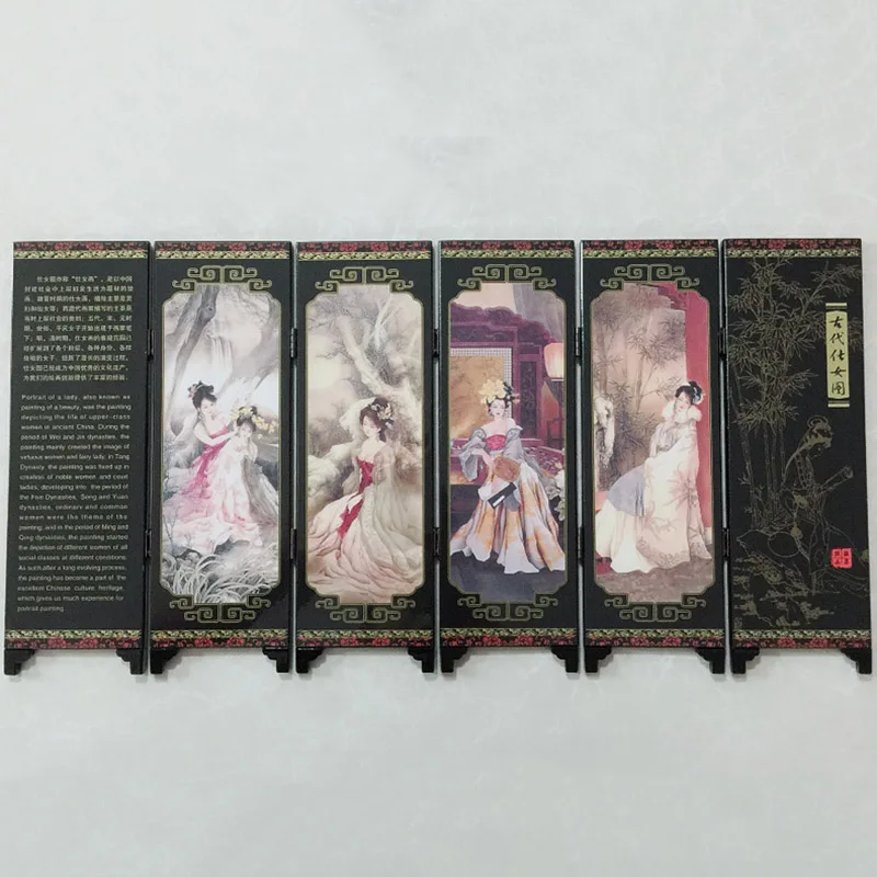 Четыре замечательные красавицы китайский золотой лак в восточном стиле складной