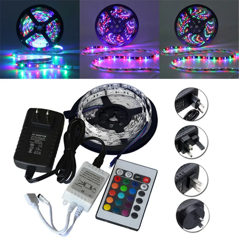 CLAITE 5 м 24 Вт SMD 3528 300 Водонепроницаемый IP65 LED RGB лента гибкий разный свет клавишный