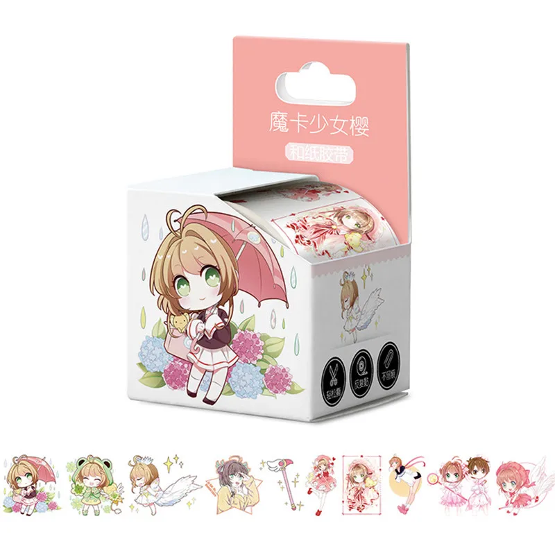 

10 boxes/lot Anime Card Captor Sakura Tape TOY Washi Tape Paper Hand account sticker 40mm x 5m