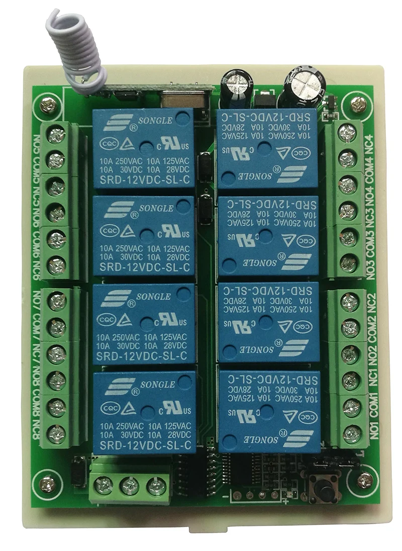 DC 2V 24V 8CH 8 CH Wireless Remote Control LED Light Switch Relay Output Radio RF Transmitter And 315/433 MHz Receiver