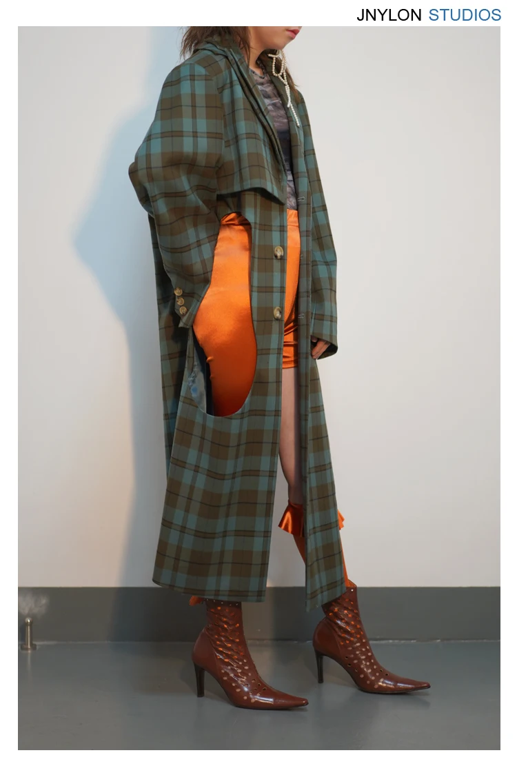 LANMREM асимметричное Двухслойное круглое открытое Свободное длинное пальто для