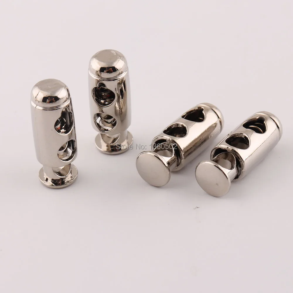10pcs/lot Cord End Adjuster Double Barrel Lock 24mm Metal Paracord Toggle Locks for hat backpack Garment accessories | Дом и сад