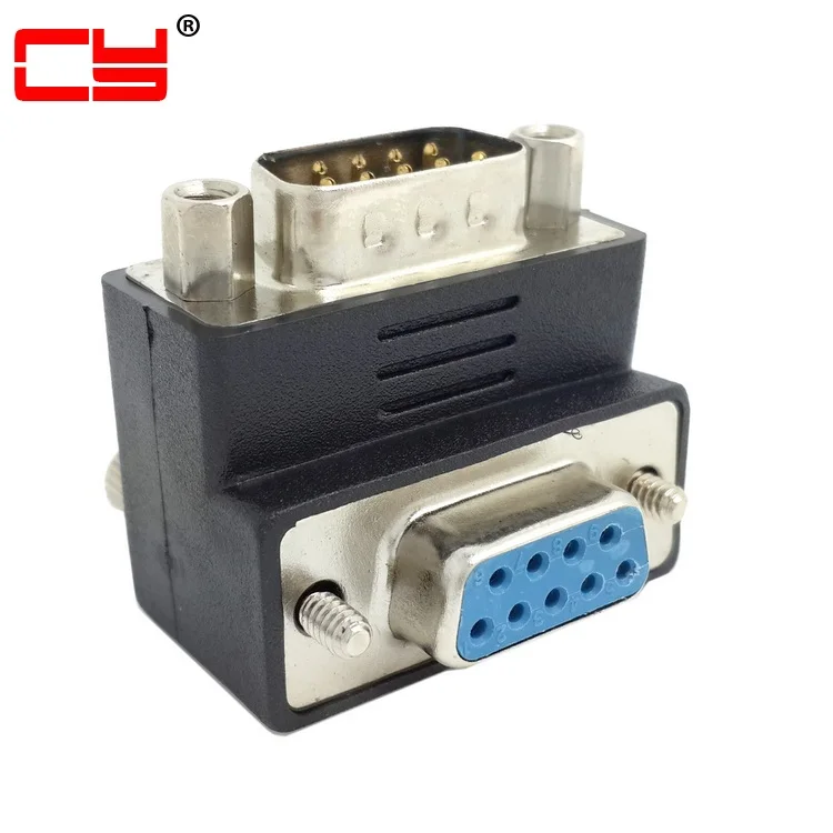 D Sub RS232 женский 9Pin вниз правый угловой 90 градусов Thumbscrew тип к мужской удлинитель