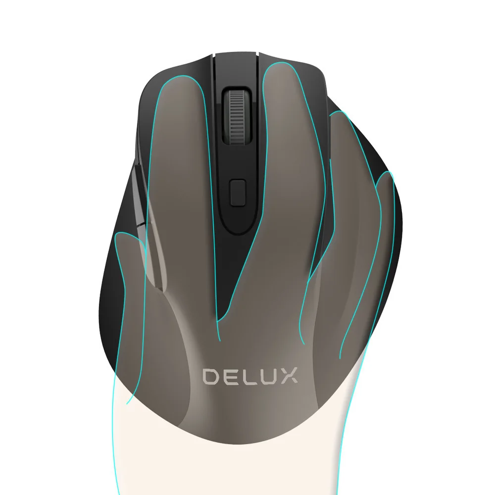 Вертикальная мышь Delux M517GX Беспроводной Мышь эргономичный 1600 Точек на дюйм