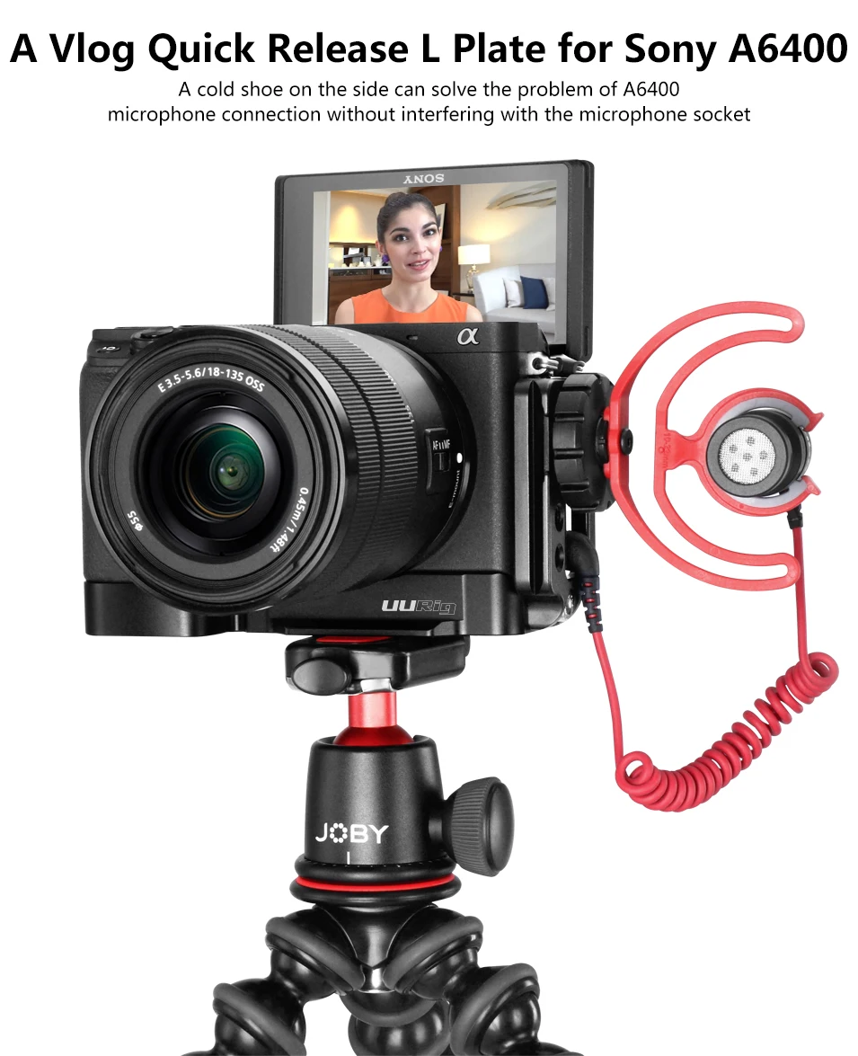 Вертикальный Vlog быстроразъемный L Пластина Vlogging кронштейн алюминиевый стенд