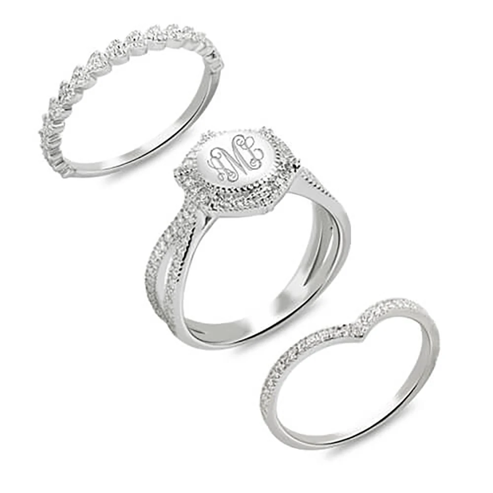 

Sweey оптовая продажа заказное гравированное штабелируемое кольцо с монограммой уникальные кольца для любви для женщин подарок на день Свято...